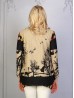 Ladies Trees Printed Knit Fashion Top 